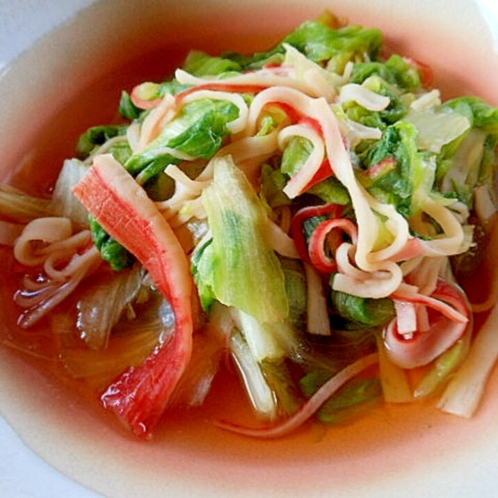 簡単!もう1品~レタスとカニかまのさっと煮